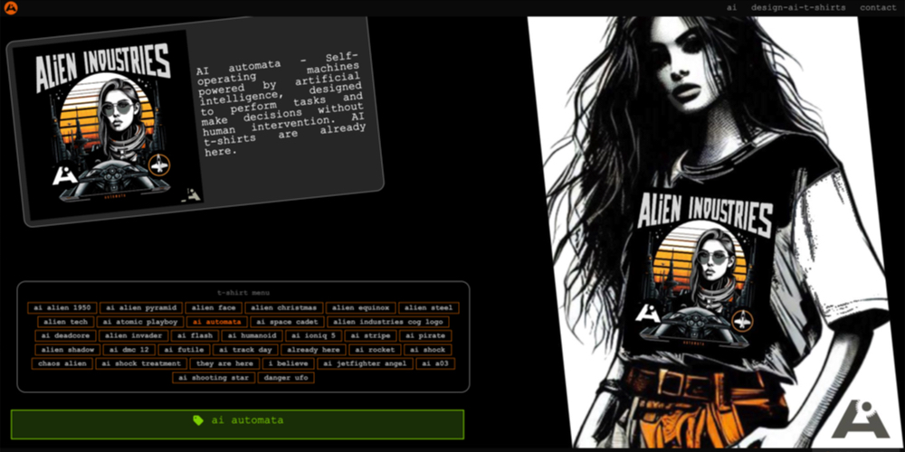 Alien Industries - AI generated designs Web Candy AI generated t-shirts Alien Industries